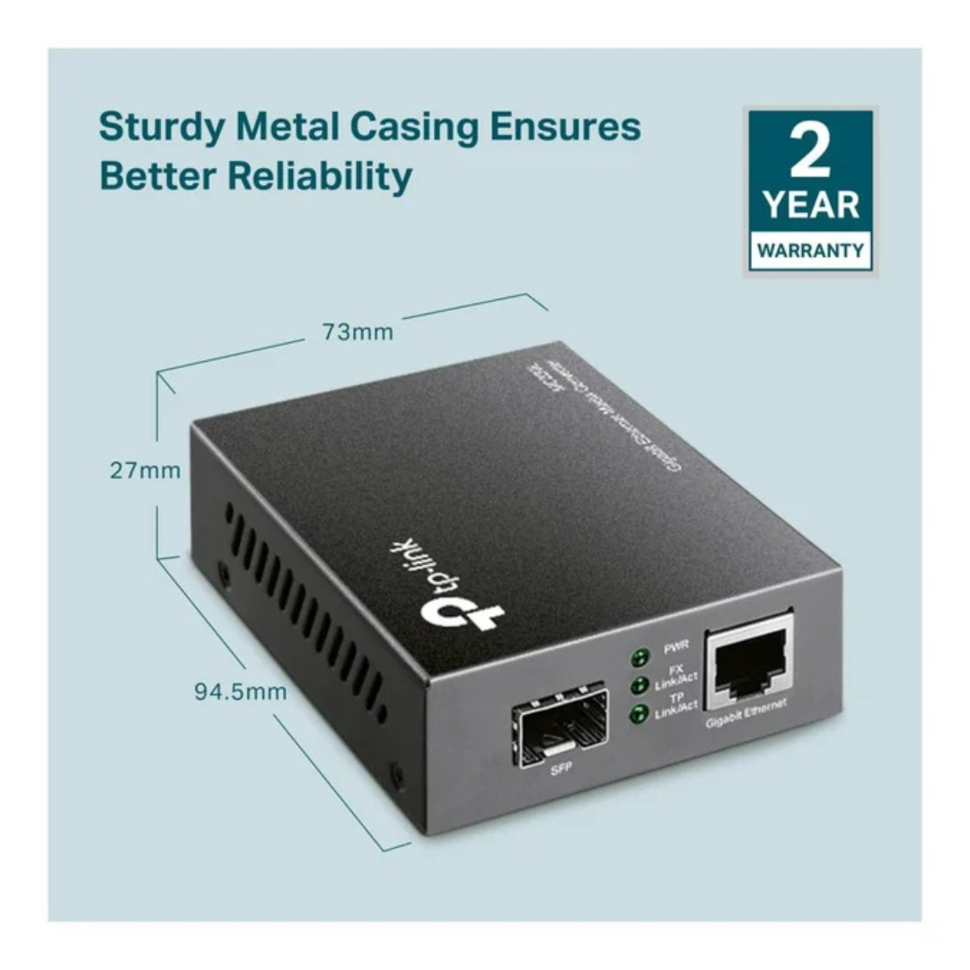 Convertidor Multimedia TP LINK Sfp Gigabit Mc220l Negro-6