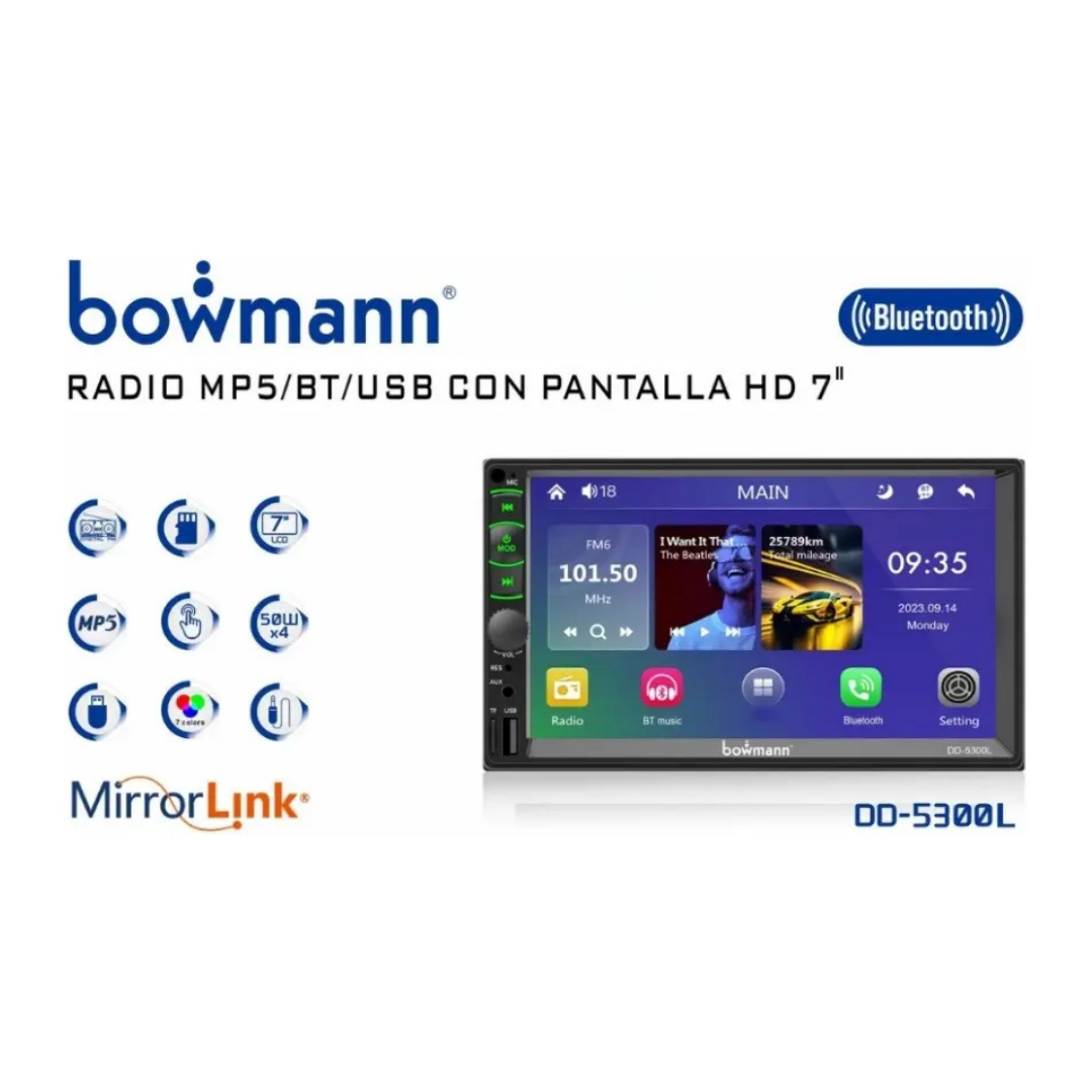 Radio Bowmann Mirrorlink Android Ios 7 Hd Dd 5300l Negro-3