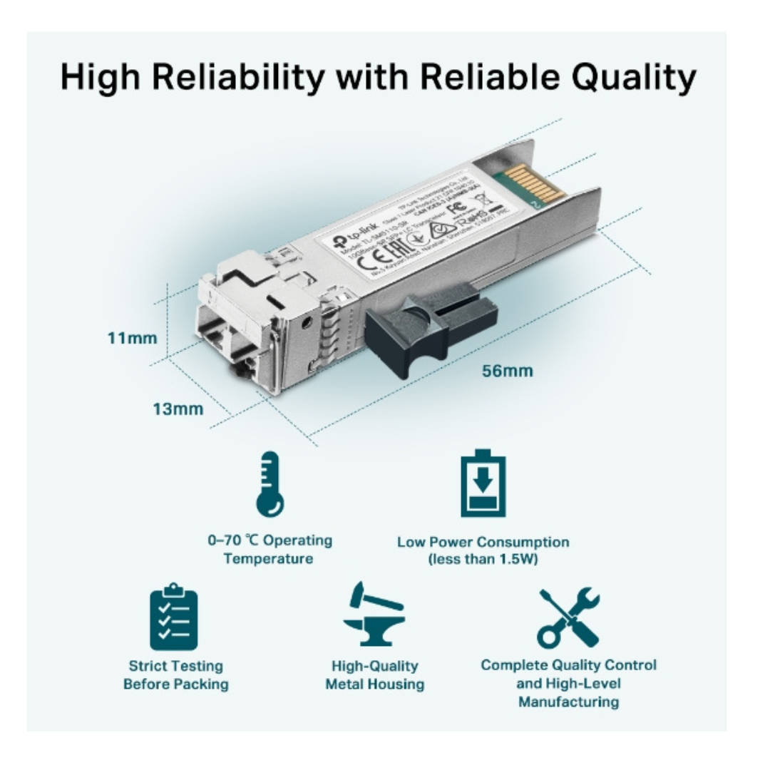 M dulo Transceptor Lc D plex Completo Tp link 10g Base sr Sfp-6