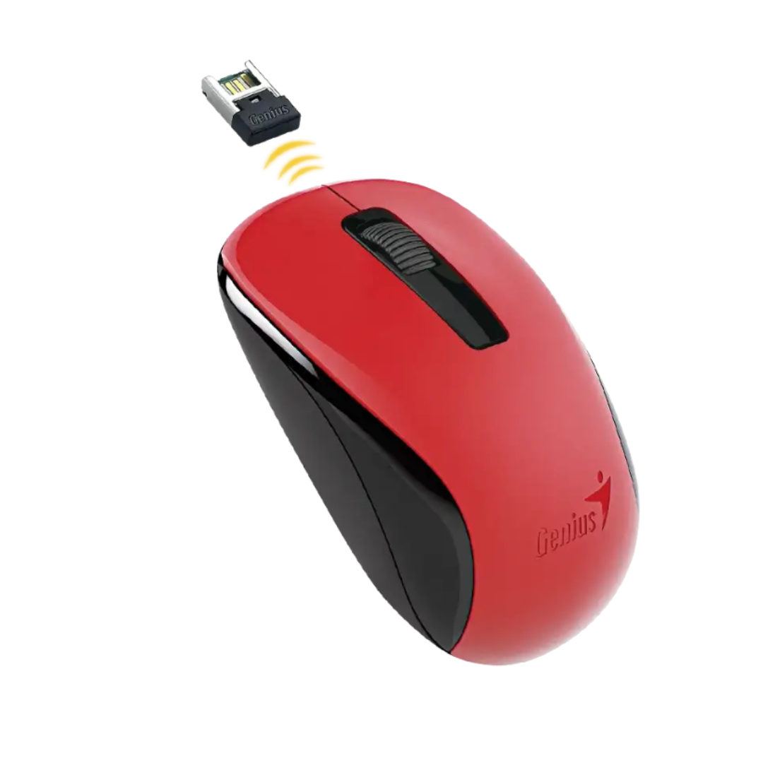 MOUSE OPTICO INALAMBRICO GENIUS NX-7005 USB-A ROJO-0