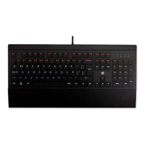 Teclado Gamer Hp Qwerty GK500 Color Negro Con Luz Rgb-0
