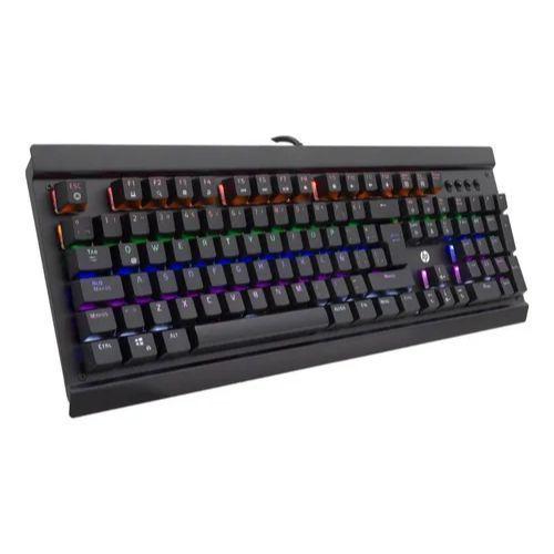 Teclado Gamer Hp Qwerty GK500 Color Negro Con Luz Rgb-1