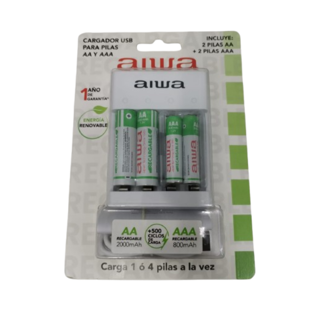 CARGADOR DE PILAS AA Y AAA AIWA DC 5V 1 5A 5 VCC 1 5A BLANCO-2