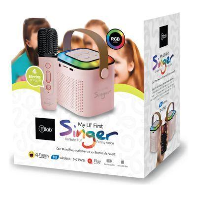 Parlante My Lil First Singer Luz Rgb 1 Mic Inalam Mlab 09392 Color Rosa-2