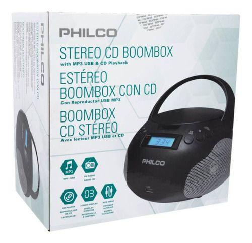 Radio Portátil Boombox Stereo Sound Cd Y  Mp3 Philco-4