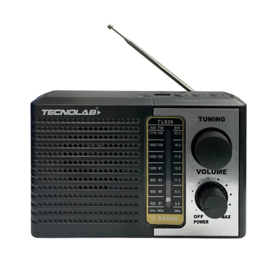 RADIO PORTATIL TECNOLAB TL639 NEGRO  5W -2