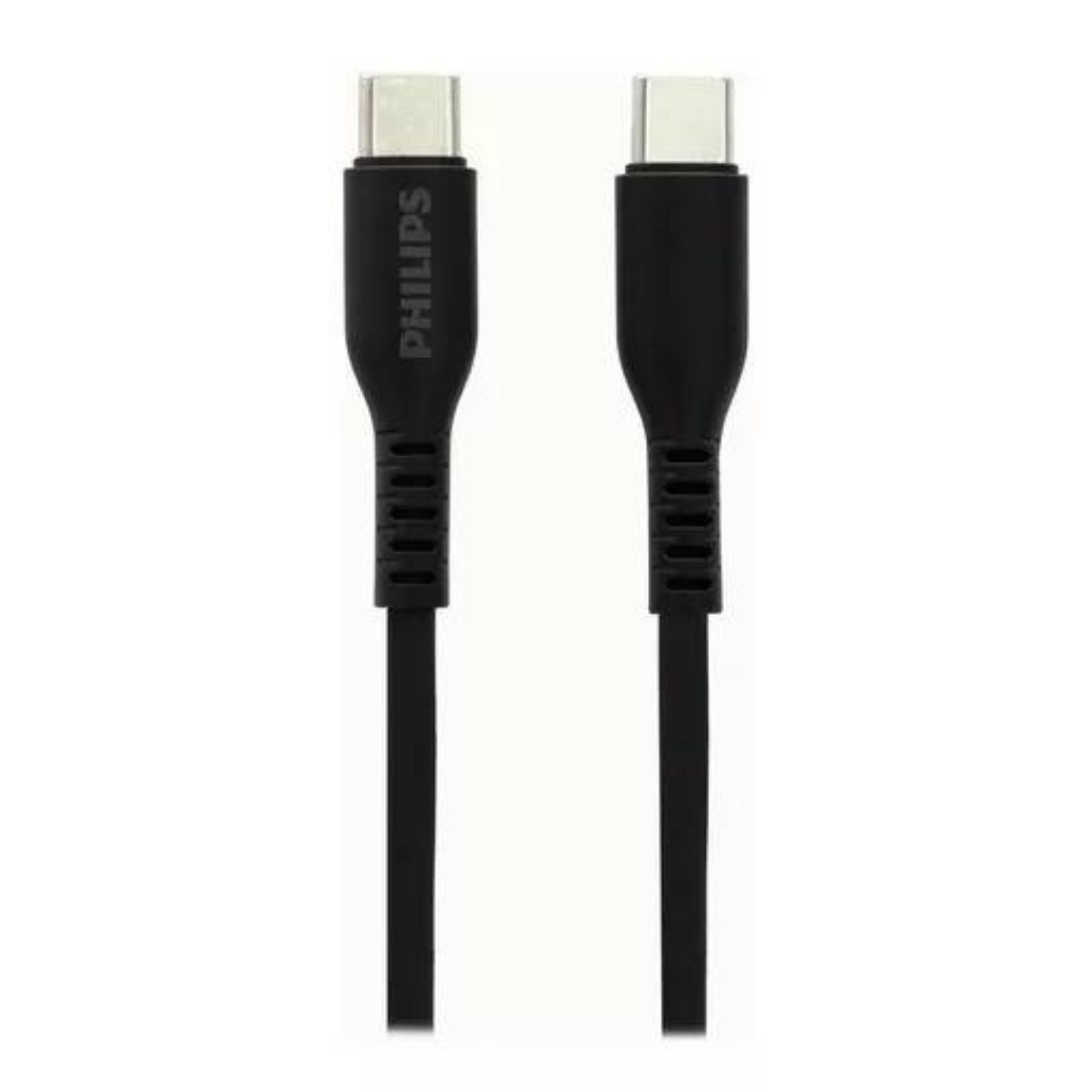 CABLE DE DATOS Y CARGA PHILIPS TIPO-C A TIPO-C DLC4001CB NEGRO-2