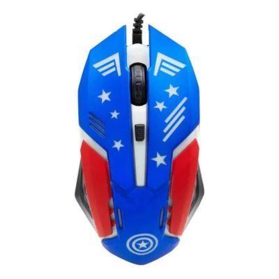 Kit 3 En 1 Marvel Capitan America, Mouse + Teclado + Audífono Teclado Azul-2