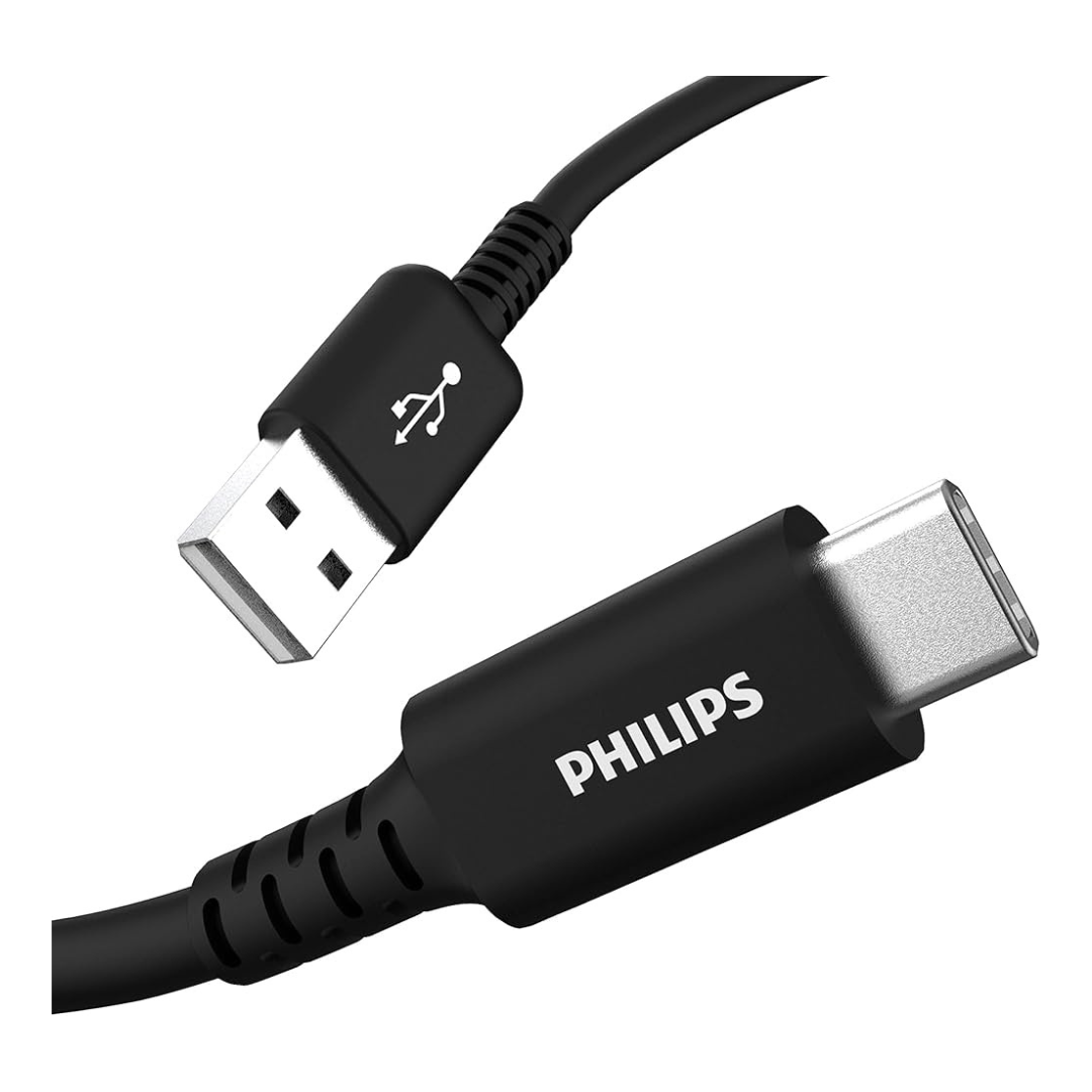 CABLE DE DATOS Y CARGA PHILIPS USB A TIPO-C DLC2242A NEGRO-0