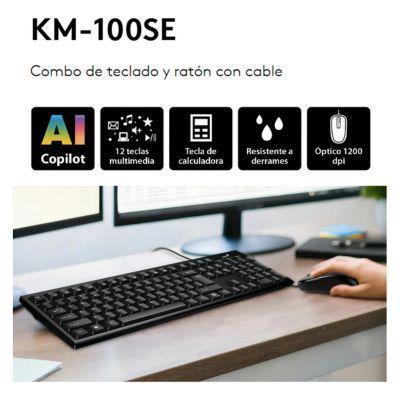 Kit Teclado Y Mouse Genius Usb KM-100SE Español Mouse Negro Teclado Negro-1