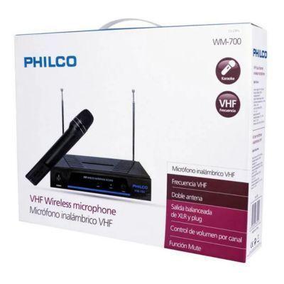 Micrófono Inalámbrico Vhf Karaoke Philco Wm-700 Color Negro-3