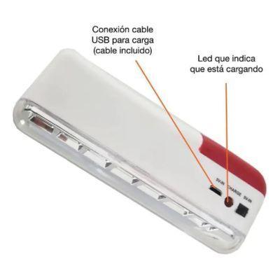 Linterna 14 Led De Emergencia Recargable Usb Macrotel Blanco-2