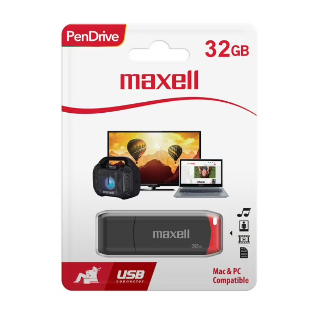PENDRIVE USB 2,0 MAXELL 32 GB USBPD-32 ROJO-2