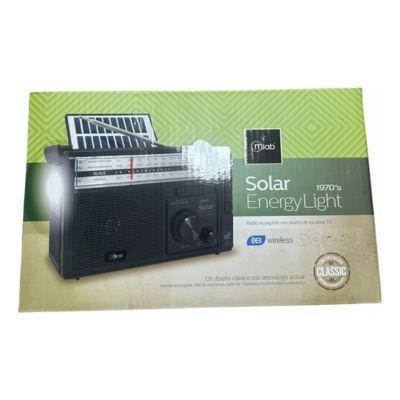 Radio Retro Recargable Bluetooth Solar Mlab 9472 Color Negro-3
