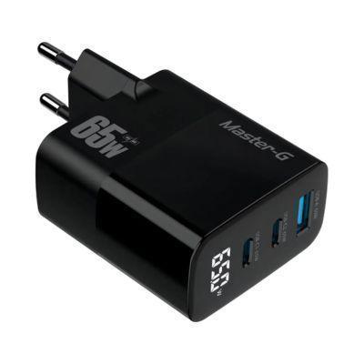 Cargador Multipuerto Carga Rapida 65w Con Cable Usb-c Master g Color Negro-2