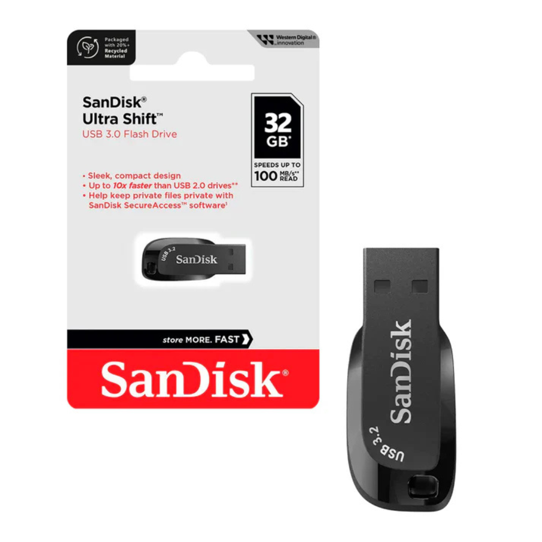 PENDRIVE ULTRA SHIFT SANDISK 32GB USB 3,2 GEN 1 SDCZ410-032G-G46 NEGRO-2