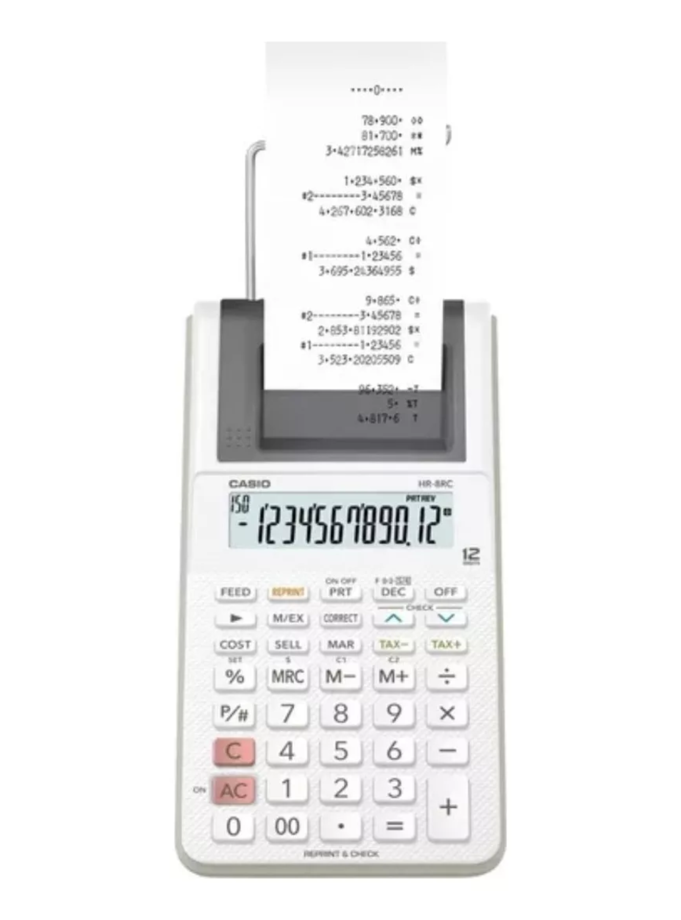 Calculadora Impresora Casio Hr-8rc Blanco-1
