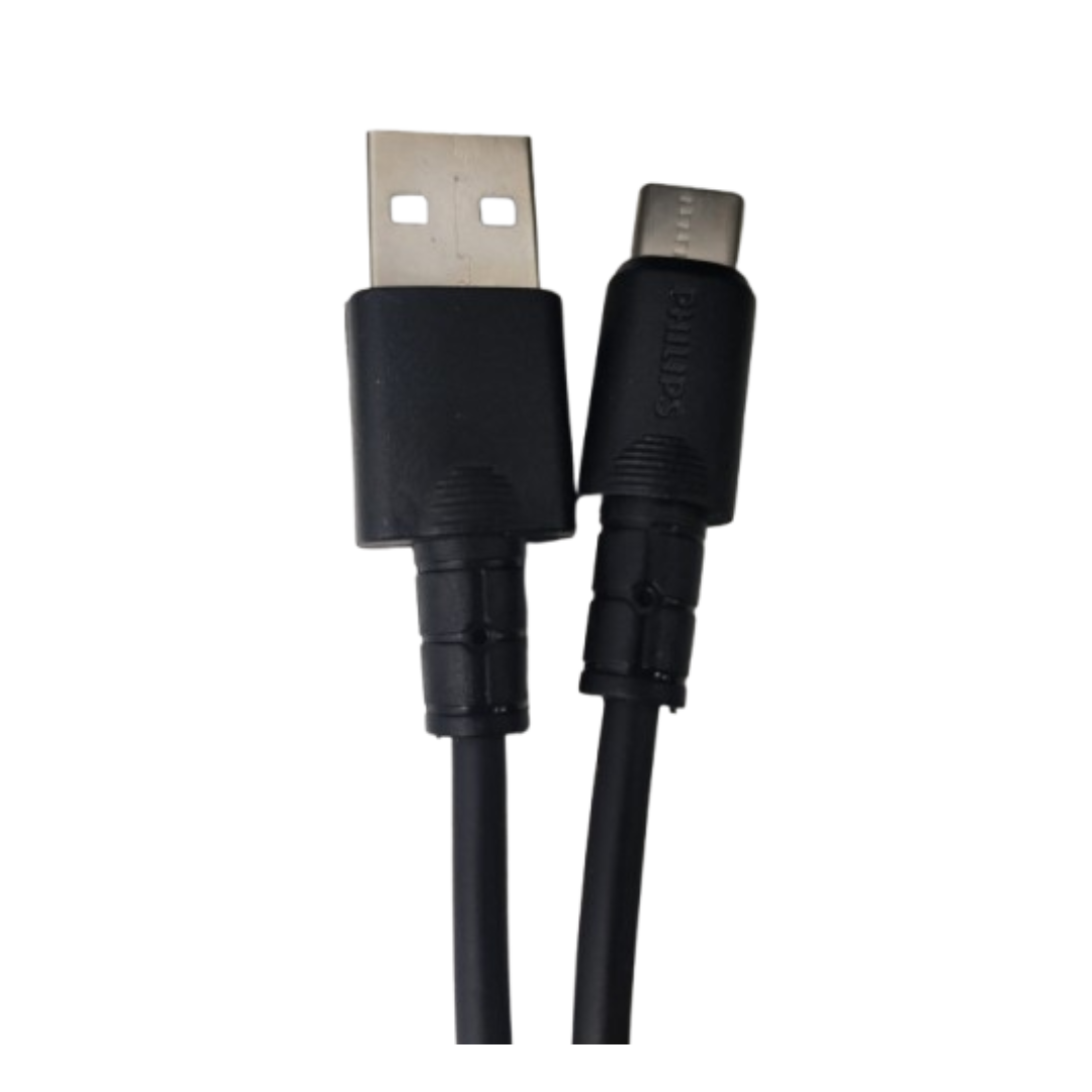 CABLE DE DATOS Y CARGA PHILIPS USB A TIPO-C DLC3001AW NEGRO-2