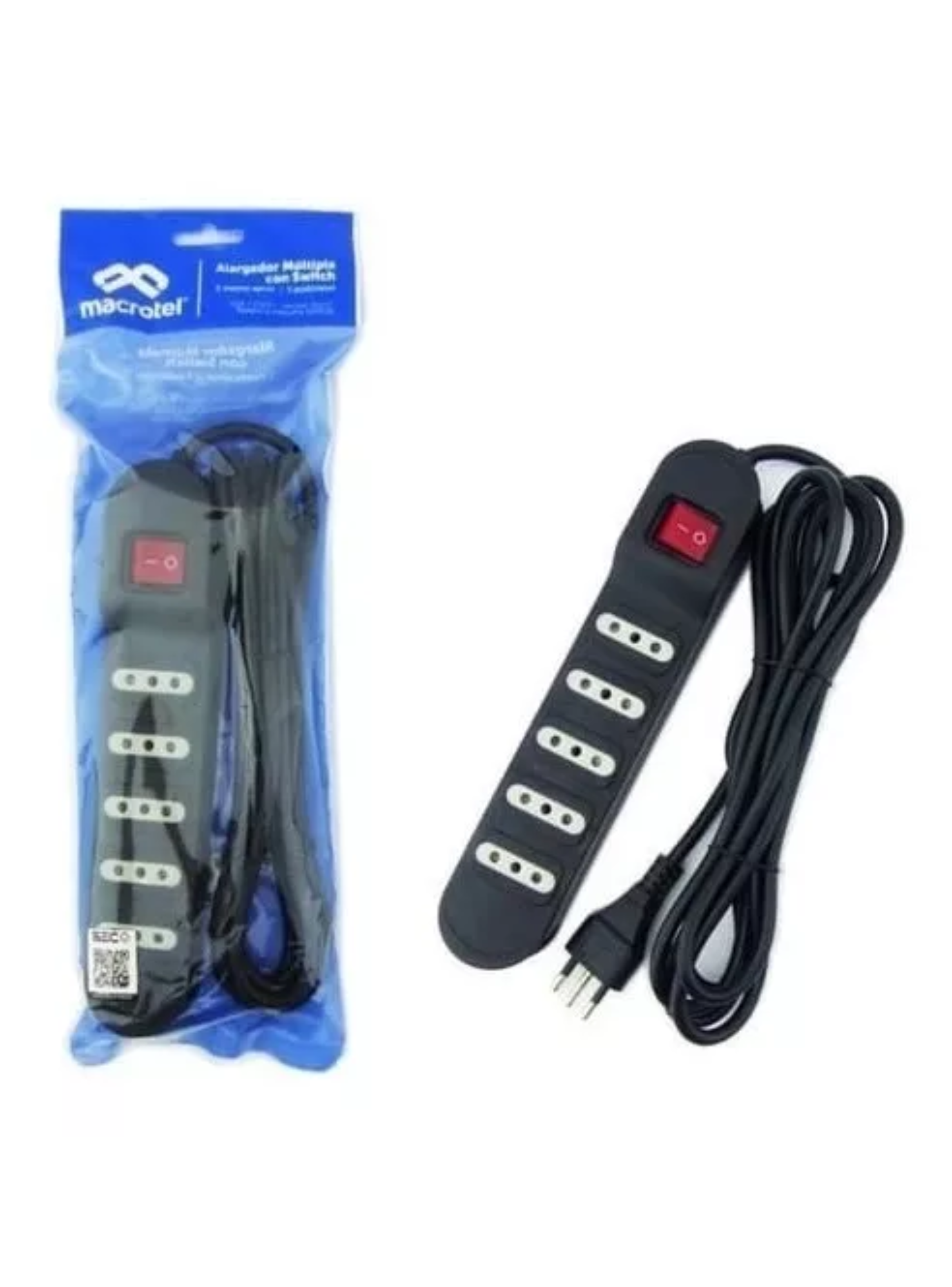 Alargador Zapatilla Macrotel 5m Con Switch Negro-2