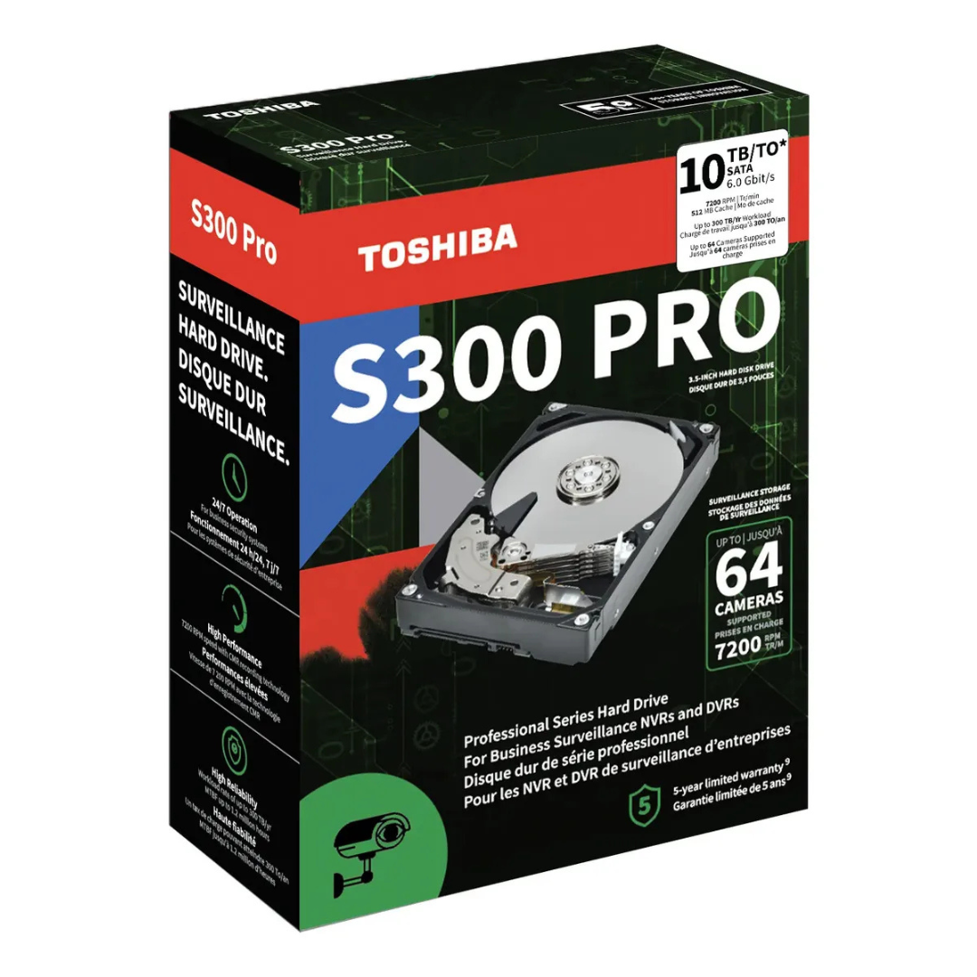 Disco Rigido Hdd Toshiba S300 Pro Surveillance 10tb 3 5-0