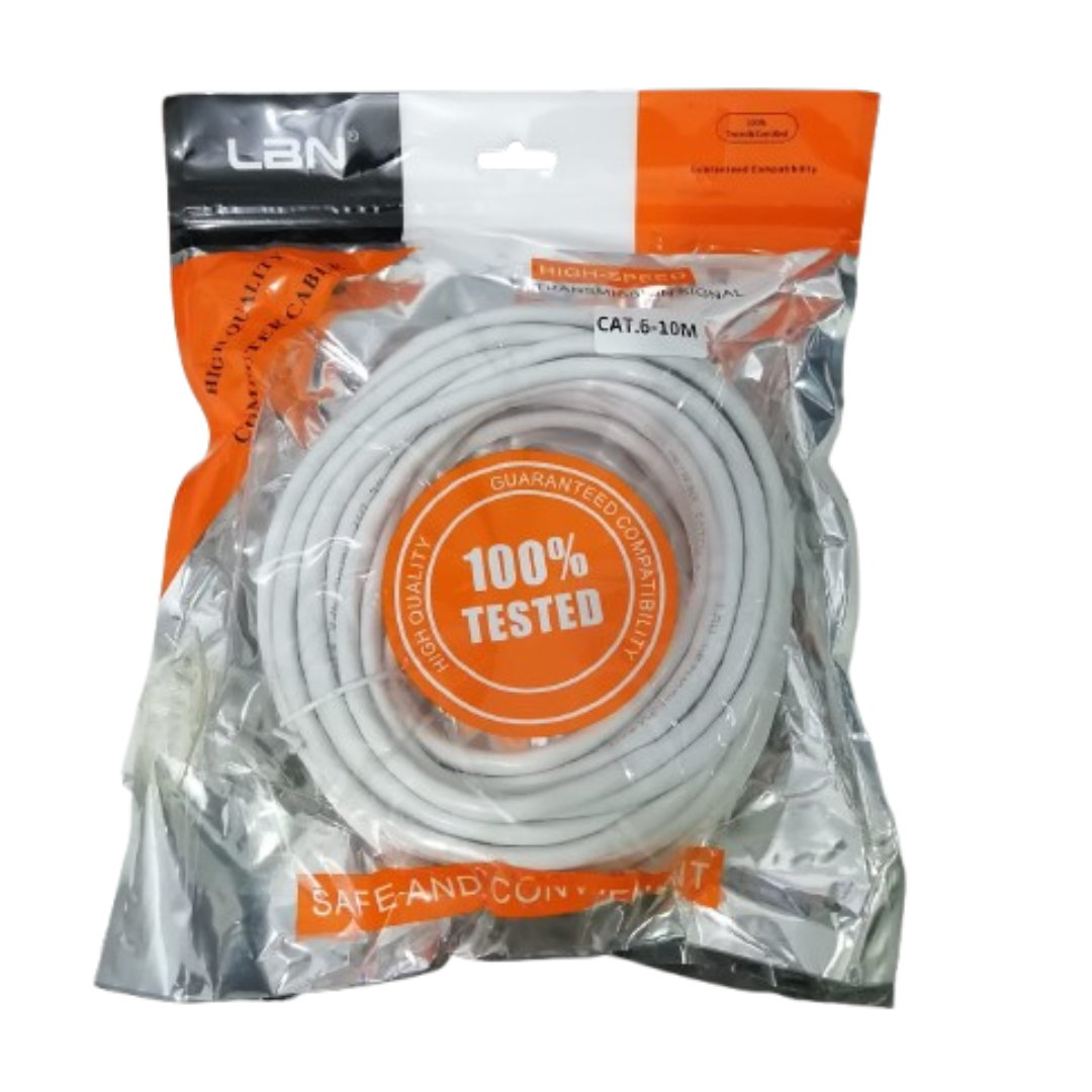 Cable De Red Lbn High Speed 10 Metros Blanco-0