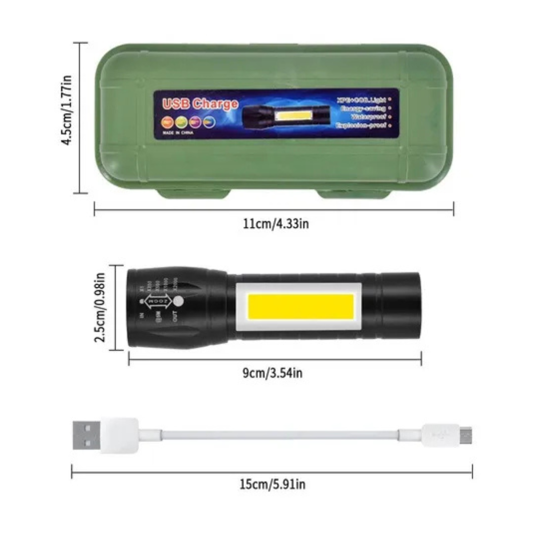 MINI LINTERNA USB CHARGE MRY7013 NEGRO-0
