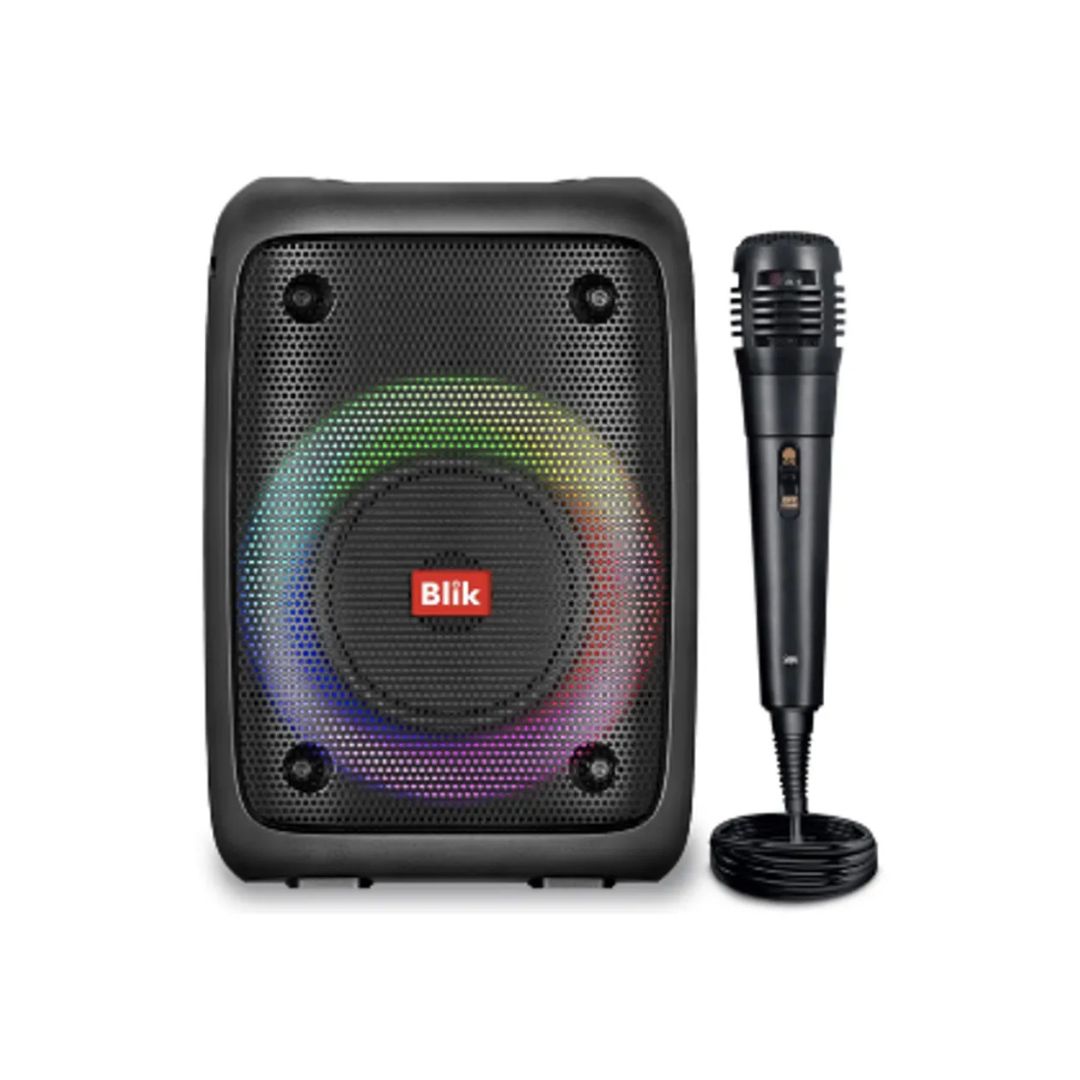 PARLANTE PORTATIL BLUETOOTH + MICROFONO BLIK VOICE TWS NEGRO-2