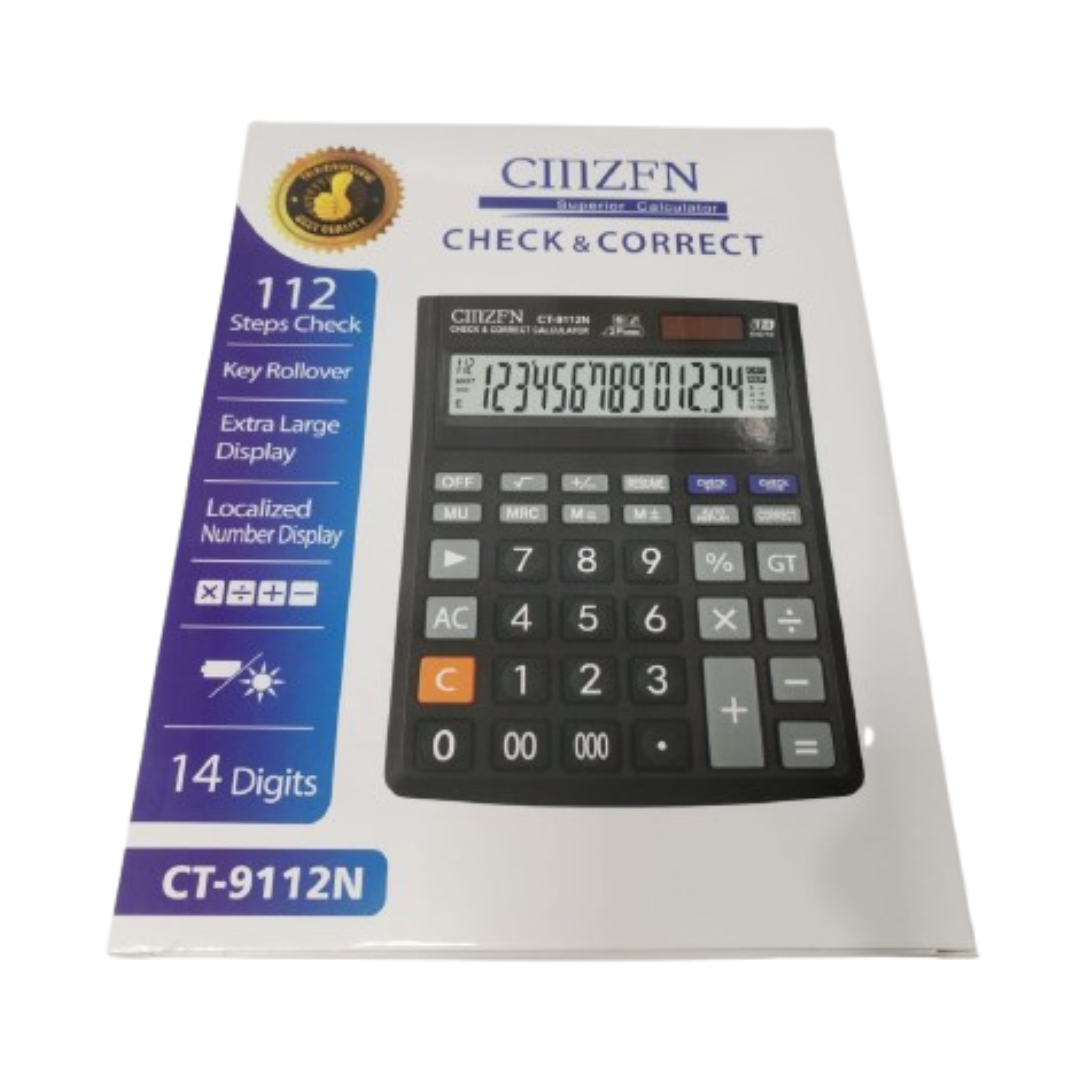 CALCULADORA ELECTRONICA CINZFN CT-9112N NEGRO-1