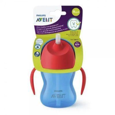 Vaso Para Bebés Con Aza Antiderrame Philips Avent Straw Cup Scf796 Color Azul De 200ml-3