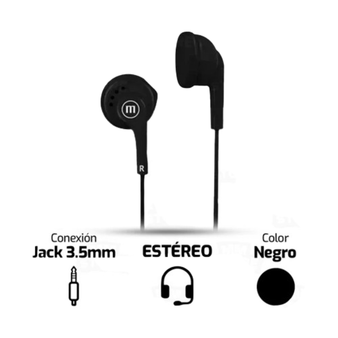 AUDIFONOS MANOS LIBRES MAXELL MAXBUDS EB-MIC  NEGRO-2