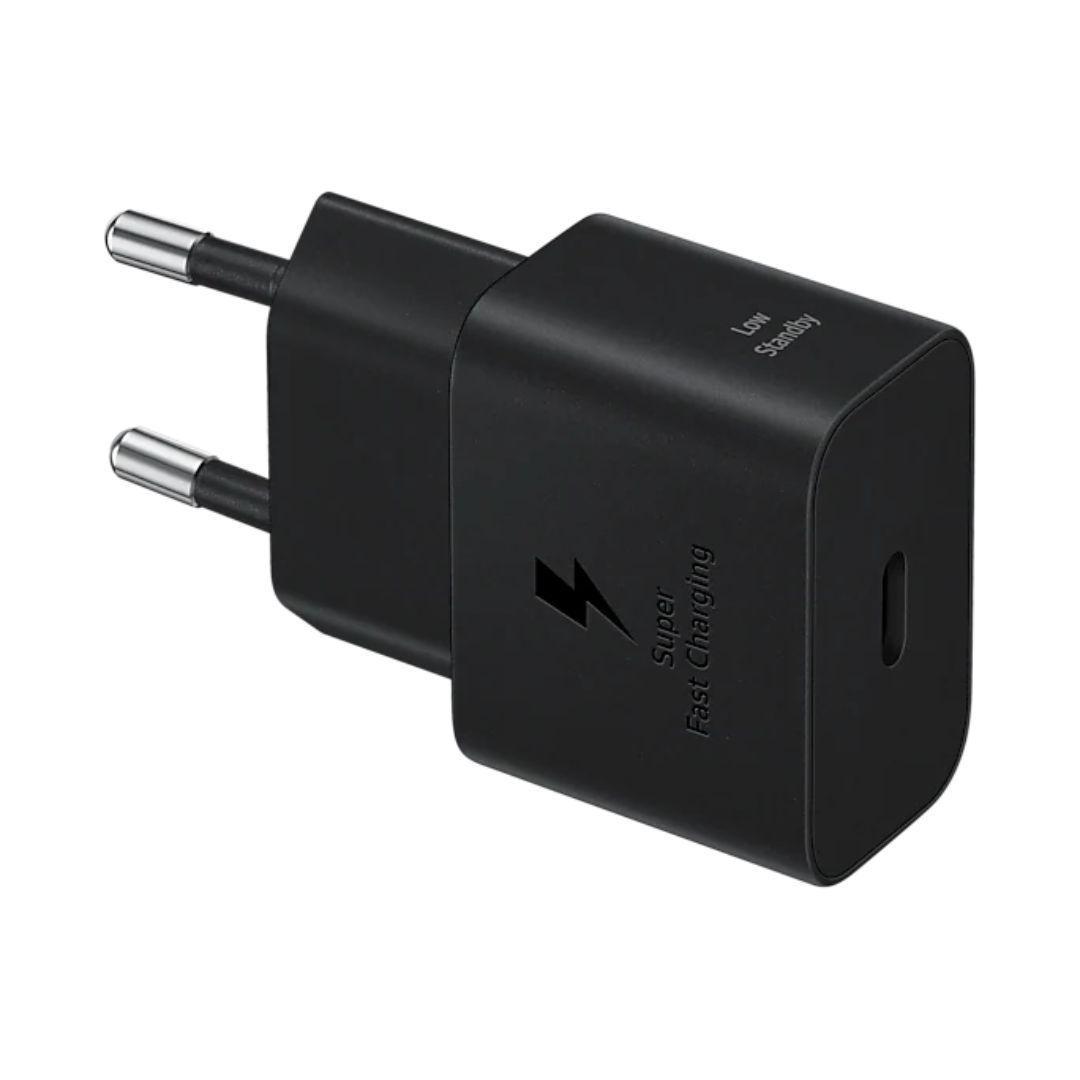 Cargador - Adaptador de corriente Samsung de 25W con puerto USB-C (negro)-0