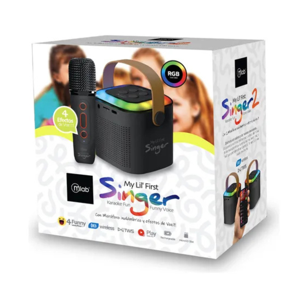 PARLANTE PORTATIL MICROLAB MY LIL FIRST SINGER KARAOKE FUN FUNNY VOICE 09390-2