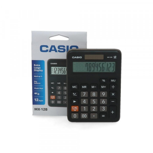 Calculadora Escritorio Casio Mx-12b Color Negro 12 Dígitos-1