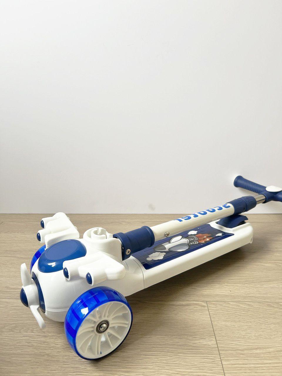 Scooter Avión Blanco con Azul -3