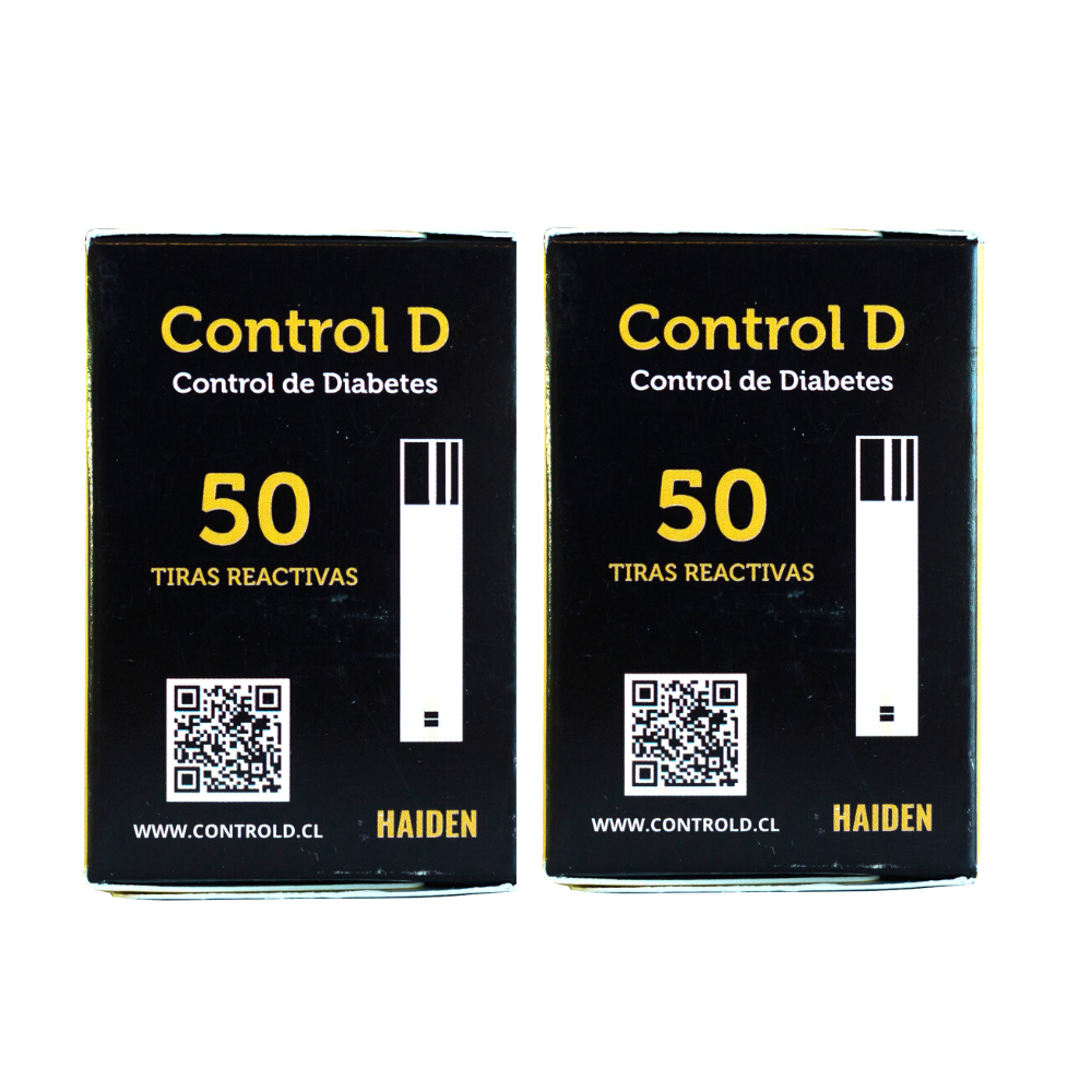 Kit de 100 Tiras Reactivas Glucómetro Control D-1