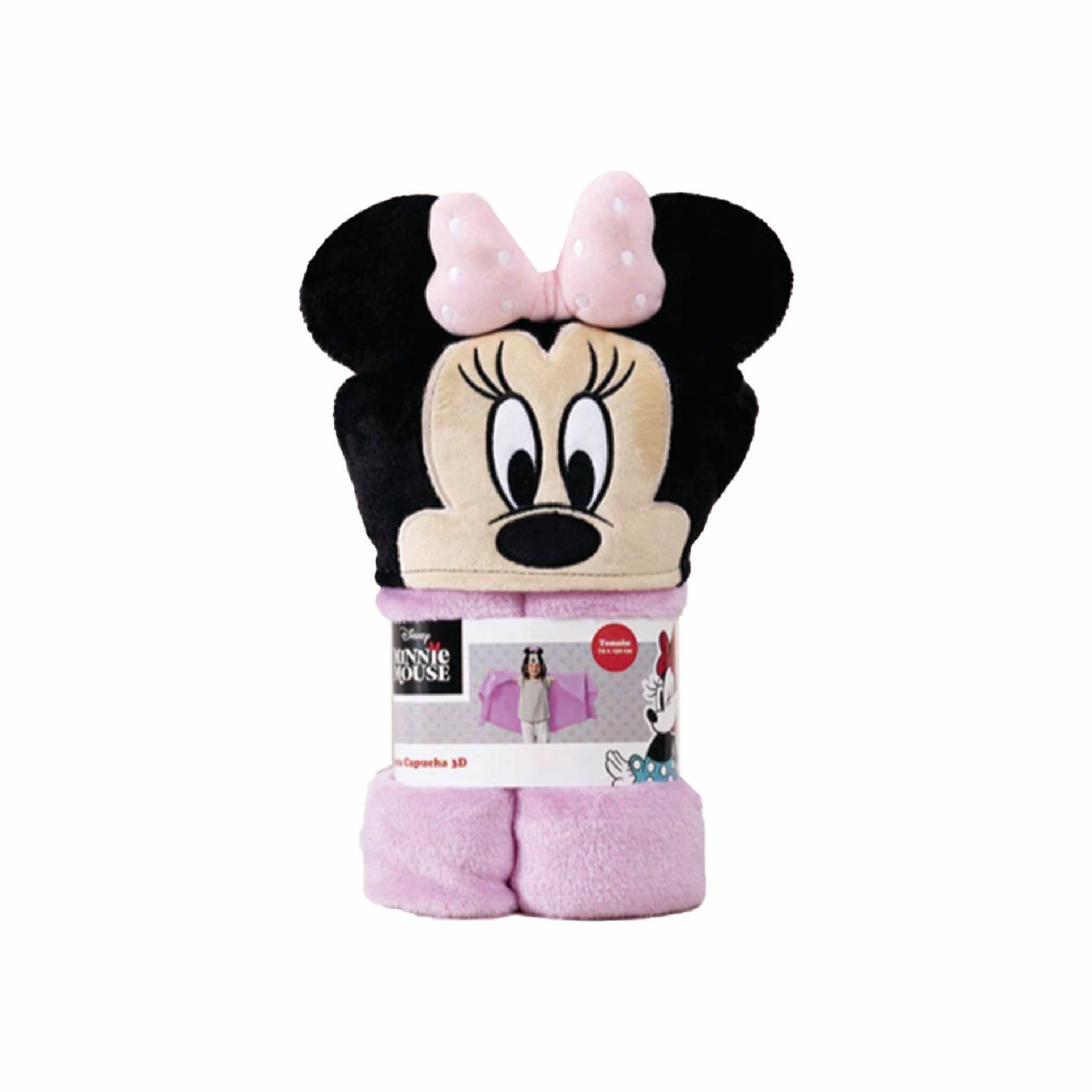 Manta infantil con gorro 3d Minnie-0