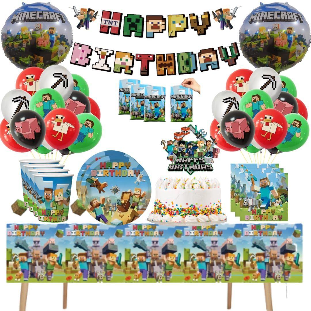 Globos Cotillón Decorativo Cumpleaños Minecraft-0