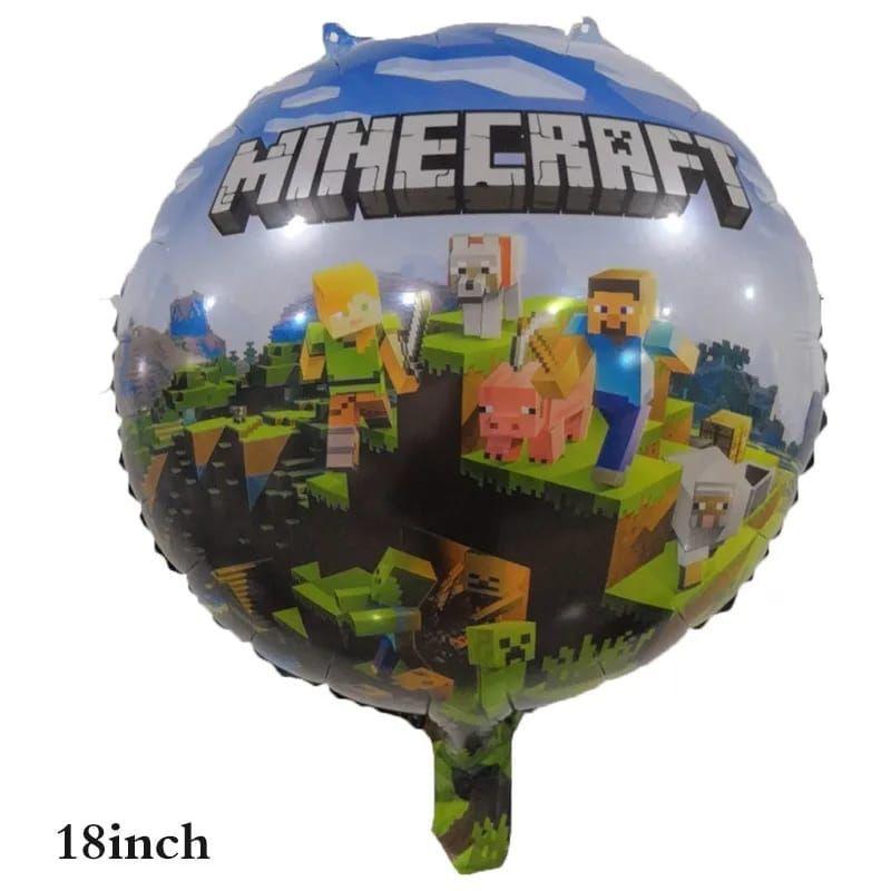 Globos Cotillón Decorativo Cumpleaños Minecraft-1