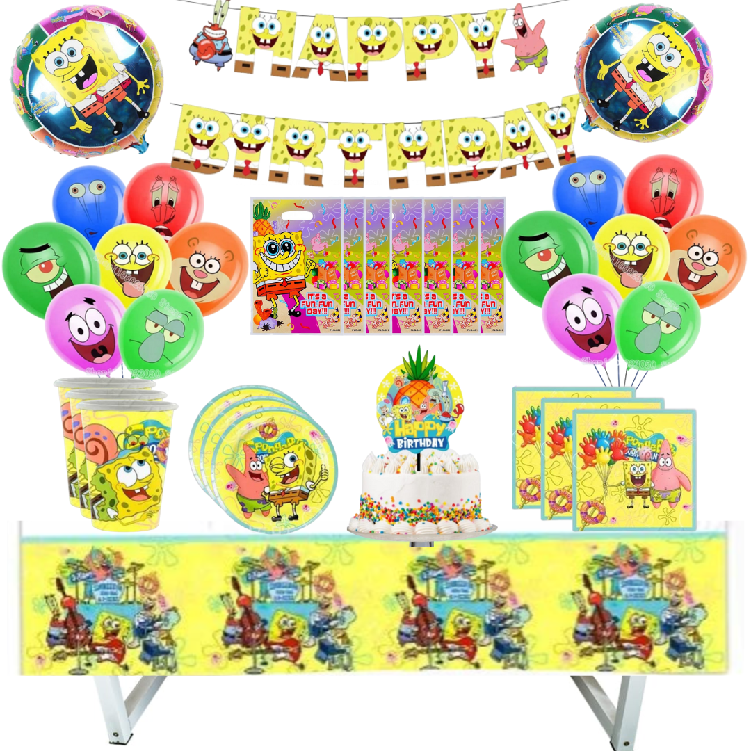Globos Cotillón Decorativo Cumpleaños Bob Esponja-0