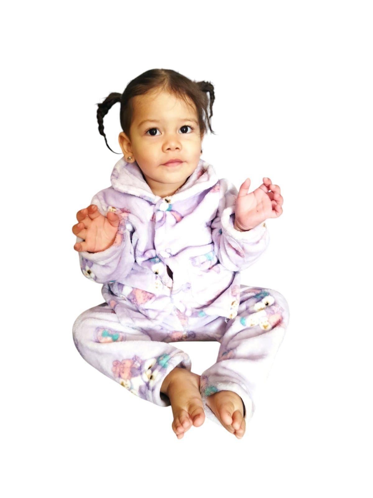 Pijama de polar morada de conejitos niña-2