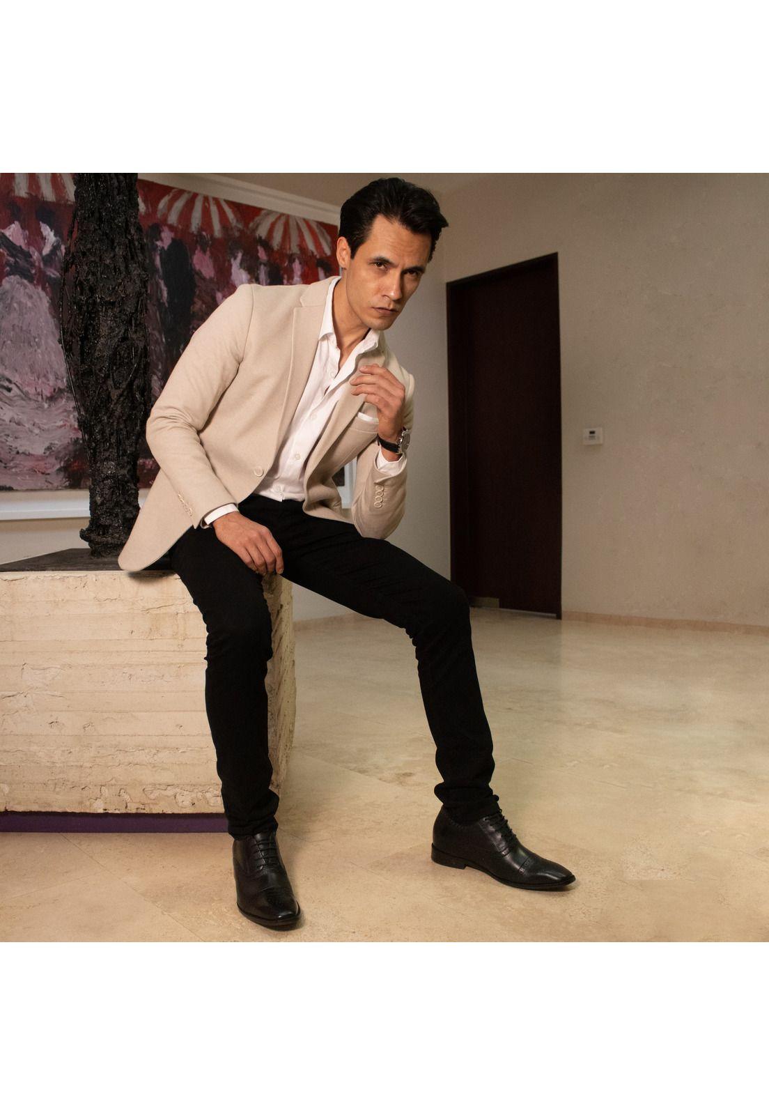 Zapato Hombre Barret Negro Max Denegri +7cms-4