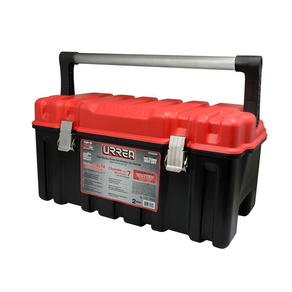 Caja portaherramientas plástica tapa roja 21 pulg CPU20AR  Urrea-1