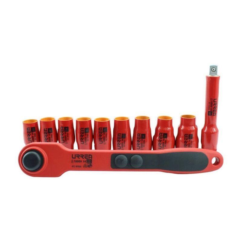 Juego de dados y acc. C1/2pulgadas 1000v,11 pzs 5400v urrea-1