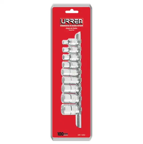 Juego de 9 dados metricos c 1/4 pulg en riel 47207 urrea-2