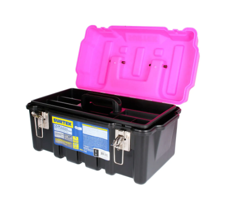 Caja portaherramientas plástica Rosa 17 pulgadas Surtek-3