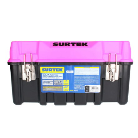 Caja portaherramientas plástica Rosa 17 pulgadas Surtek-4