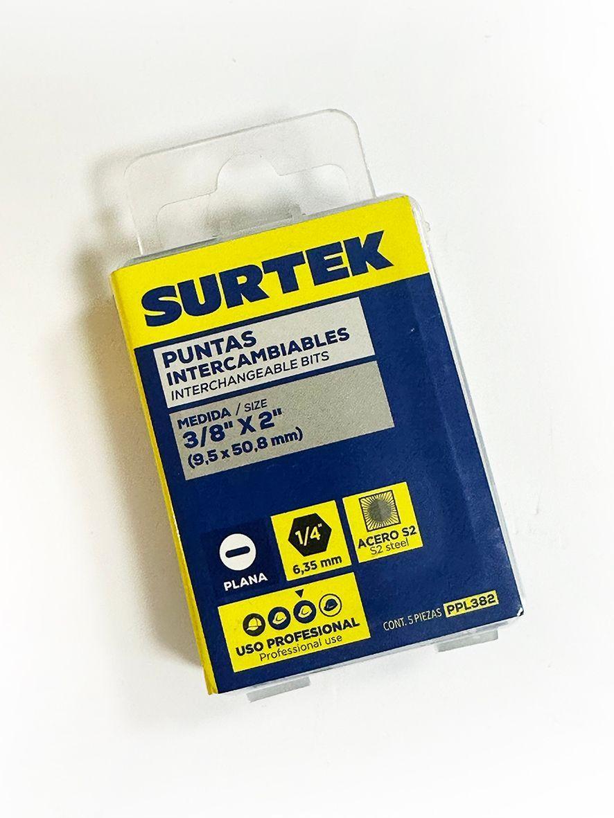 Punta plana poder 3/8x2 5pz ppl382 surtek-1
