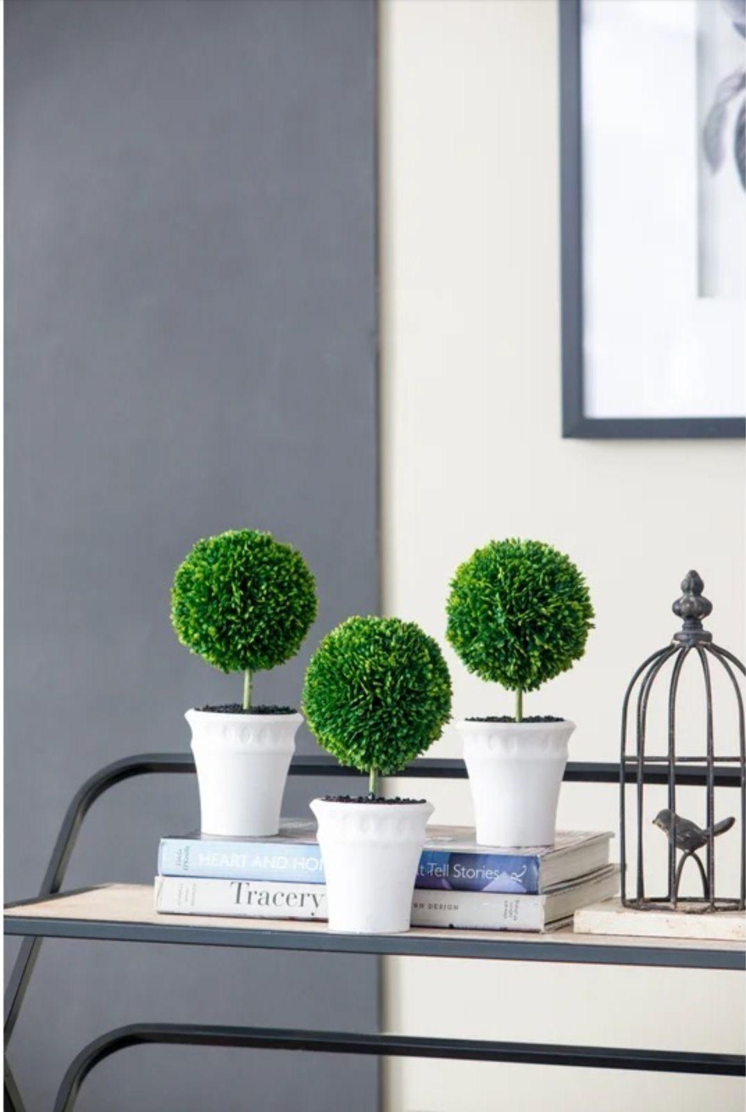 Topiary White Set - artificial 24x10cm-1