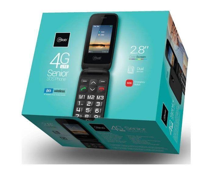 Telefono Celular Adulto Mayor 4G Tipo Almeja Microlab Negro cod9204-2