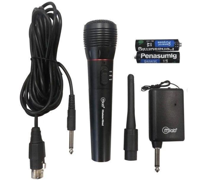 Micrófono Microlab Inalámbrico Alámbrico Karaoke Sm73 COD 8773-1